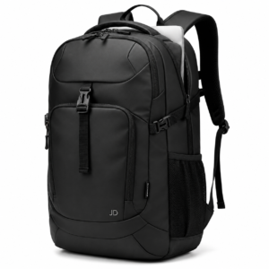 Urban TransitPro Backpack in black with a 15.6-inch laptop compartment, spacious storage, and water-resistant design for business, travel, and everyday use.