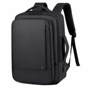 JD Urban Vertex Pro black 15.6-inch water-resistant laptop backpack for office, college, and travel.